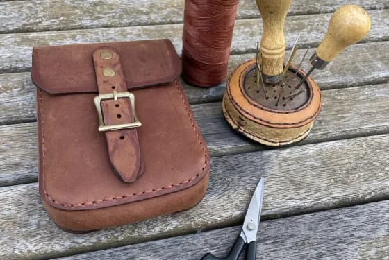 Buckled Leather Pouch