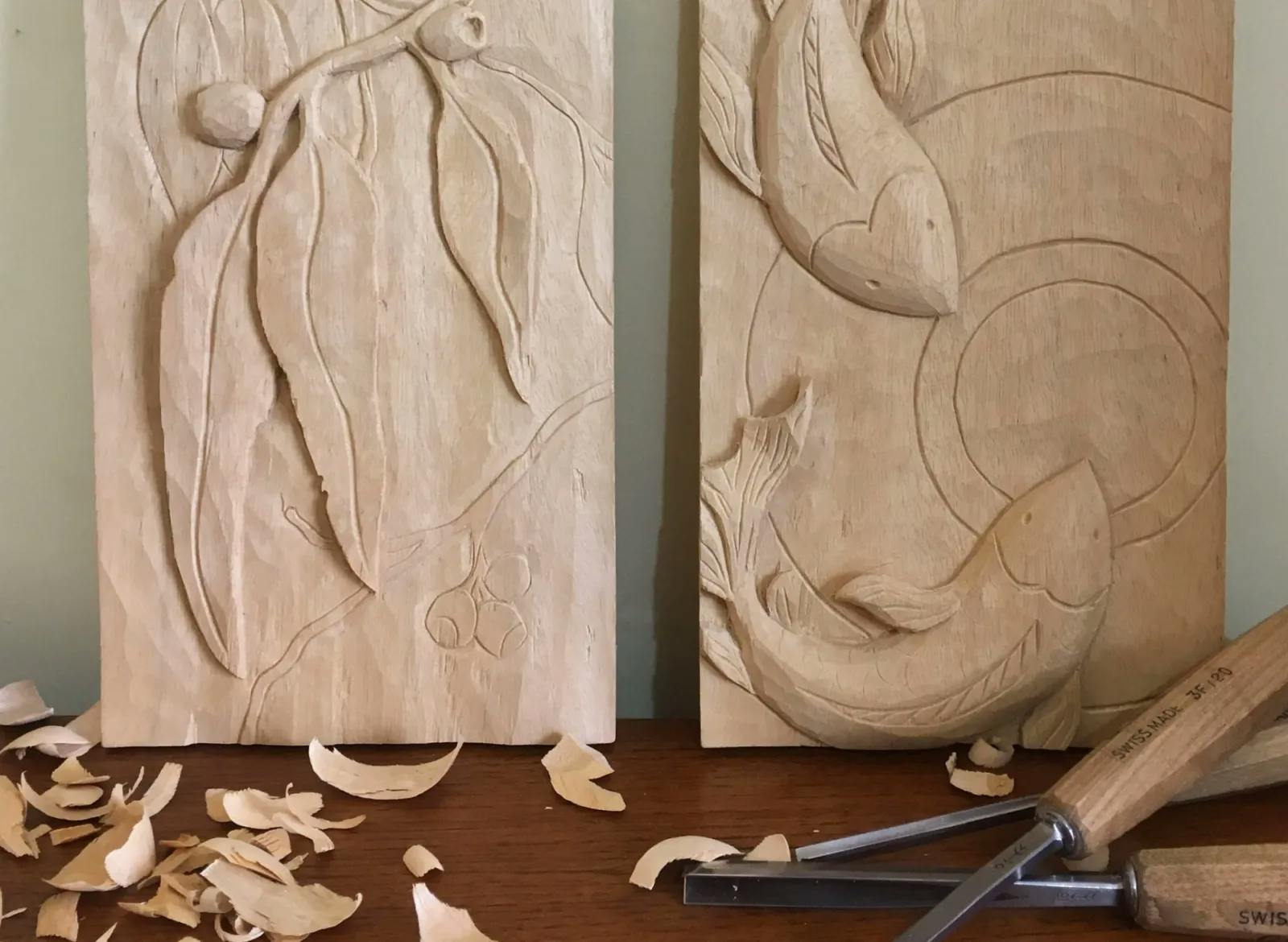 Relief Carving (Koi Fish or Gum Leaves)