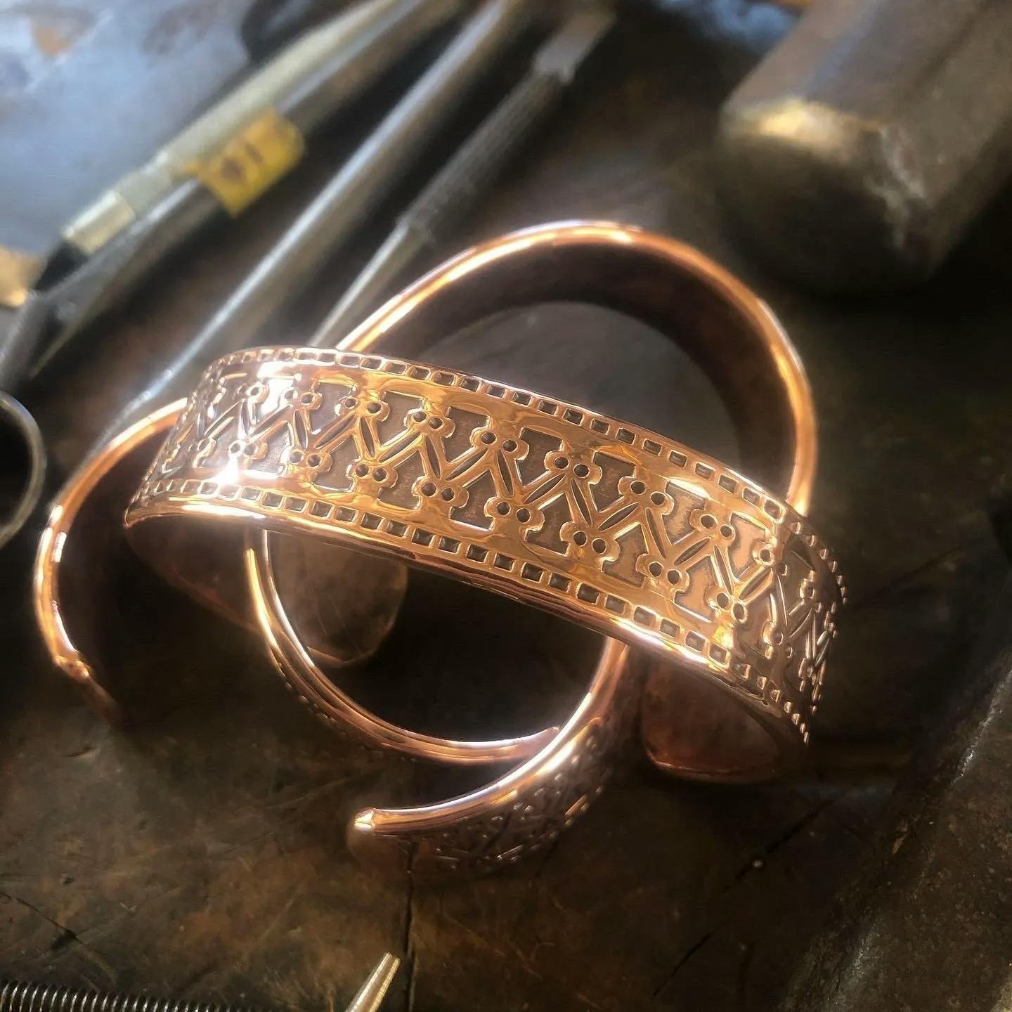 Norse Inspired Brass & Copper Cuffs