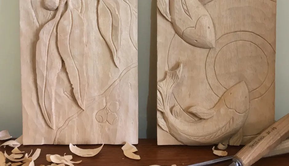 Relief Carving (Koi Fish or Gum Leaves)